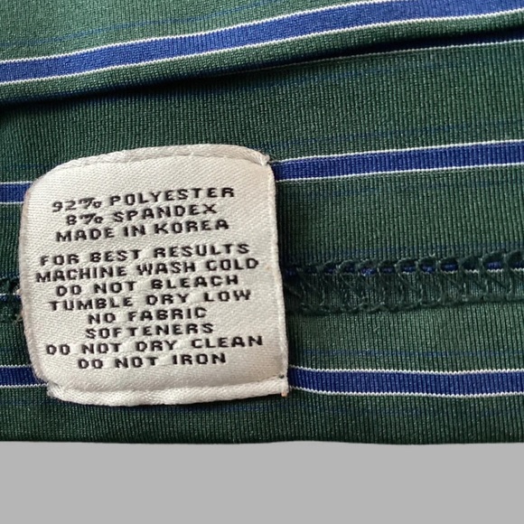 Oliver Ridley 2XL Men’s Polo Shirt Green/Blue Striped Golf EUC - Picture 5 of 12